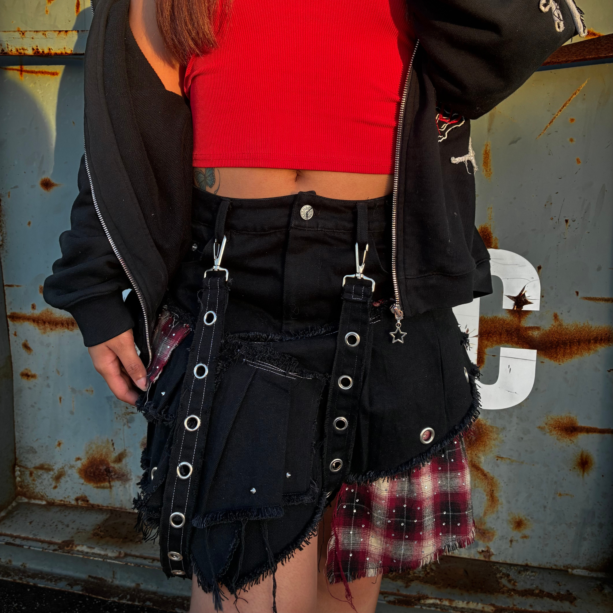 MIDNIGHT INTERLUDE "Japanese Denim Mini Skirt"